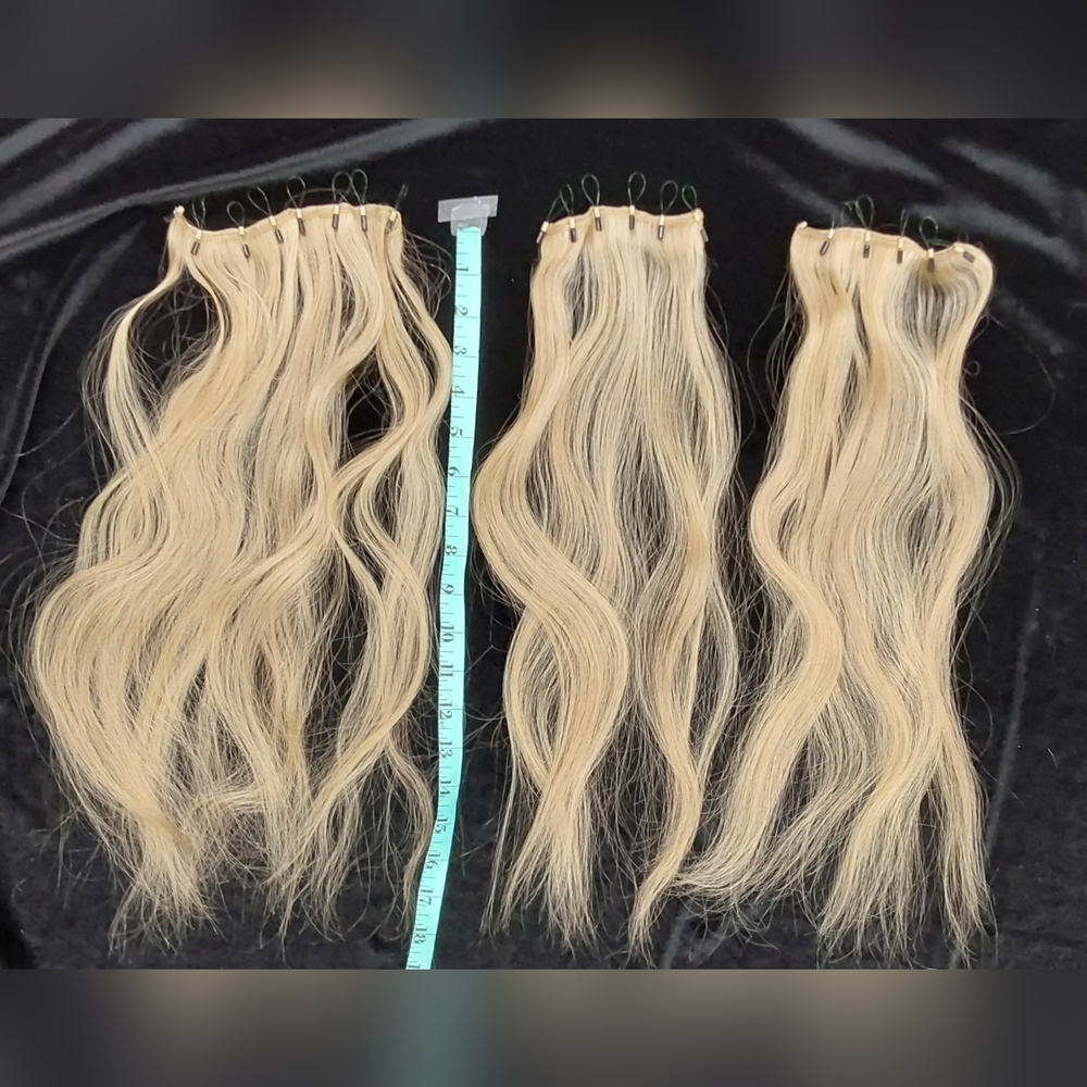 Human Hair Extensions. #1 - Pack of 17 Blonde